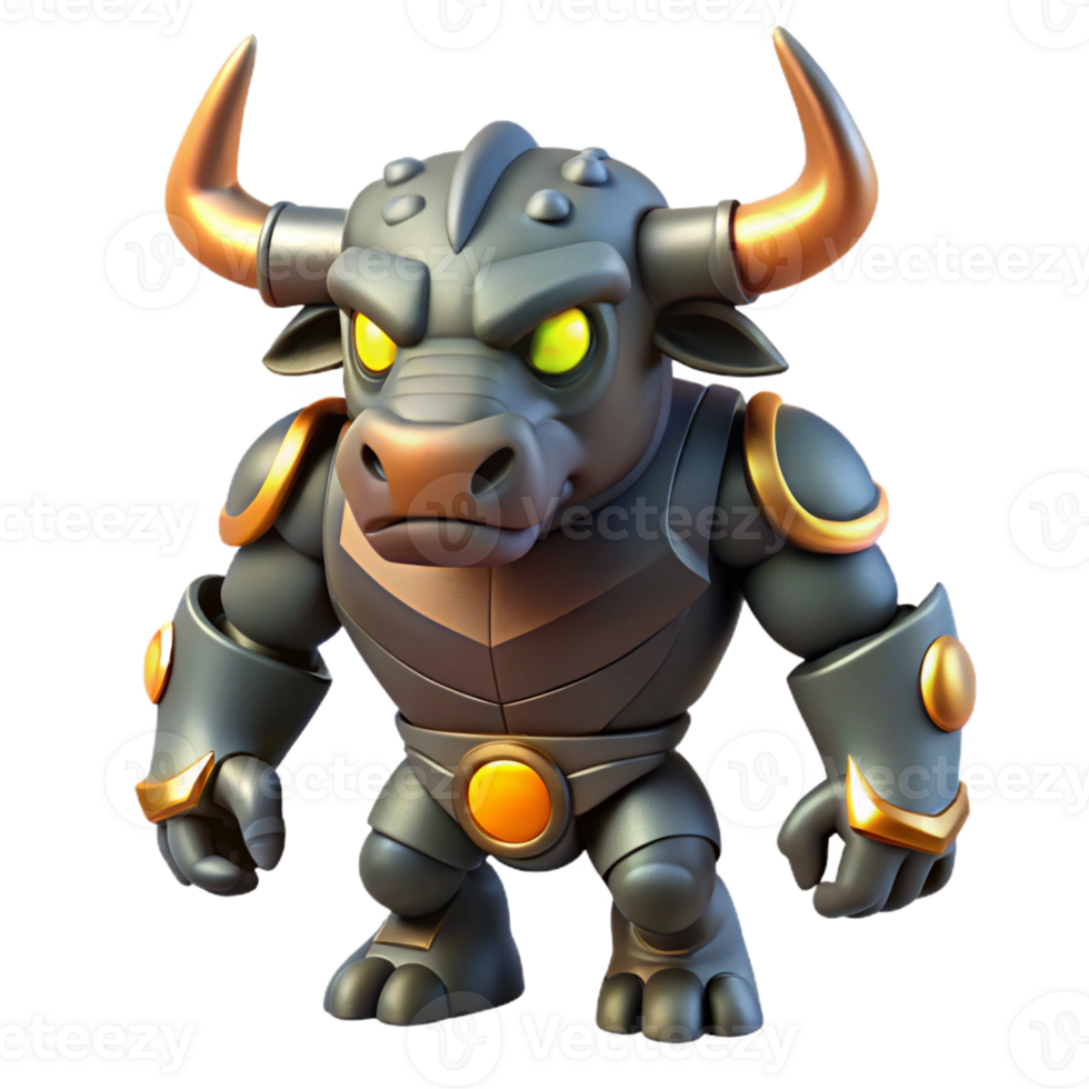 impressive vintage 3D Render of a Minotaur exclusive png