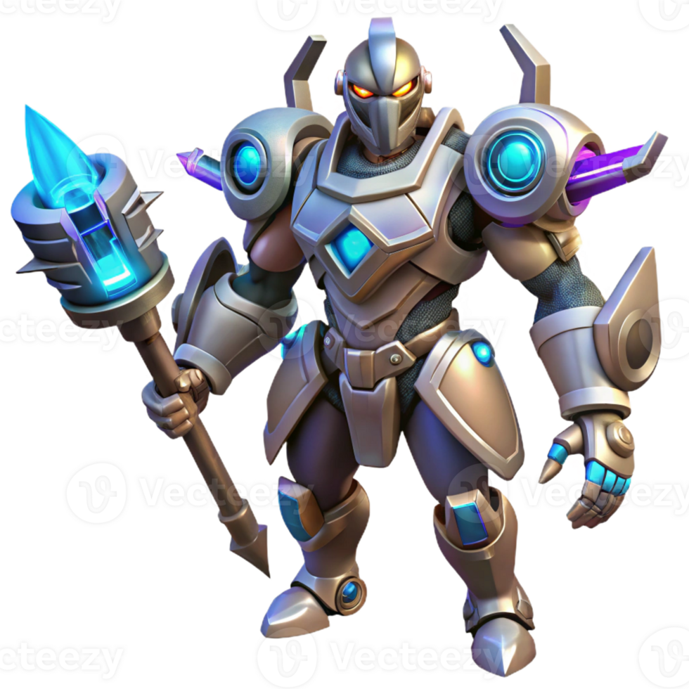 wonderful modern 3D Render of Futuristic Armored Warrior premium png