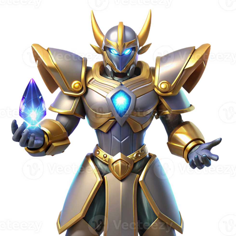 impressive vintage 3D Render of a Powerful Knight professional png