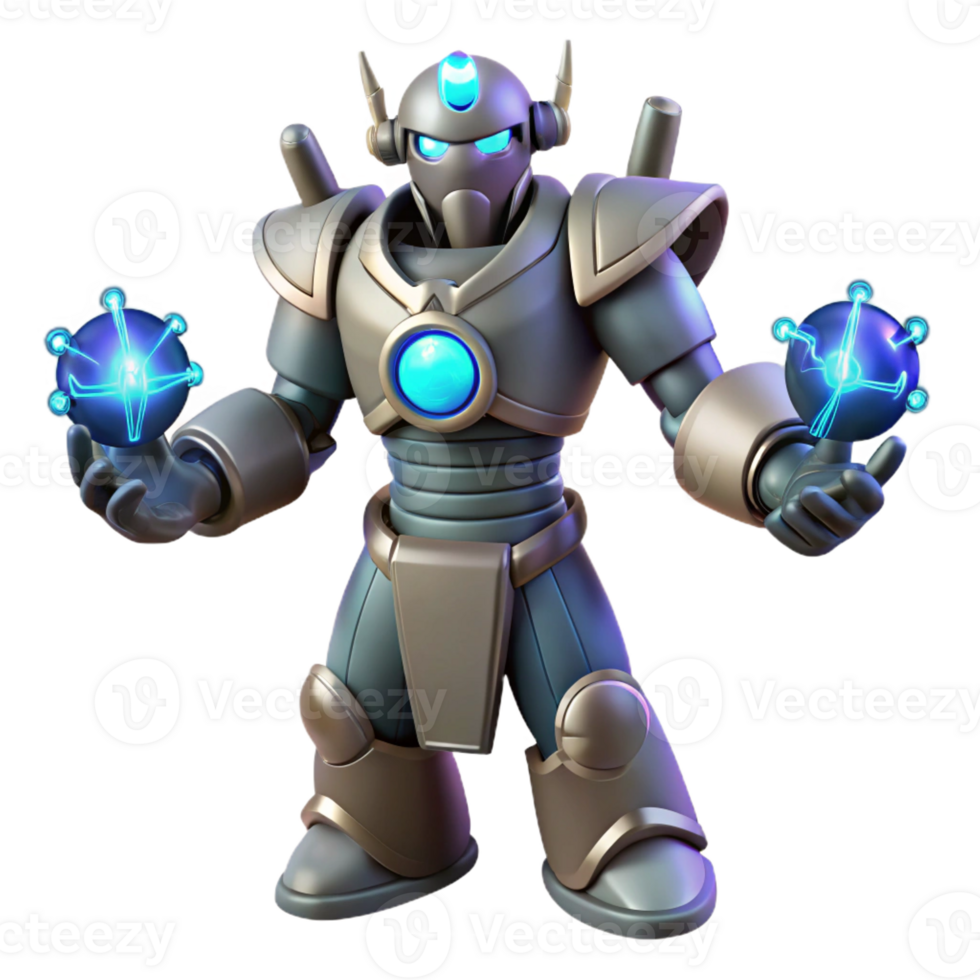 magnificent rustic 3D Render Armored Robot Illustration original png