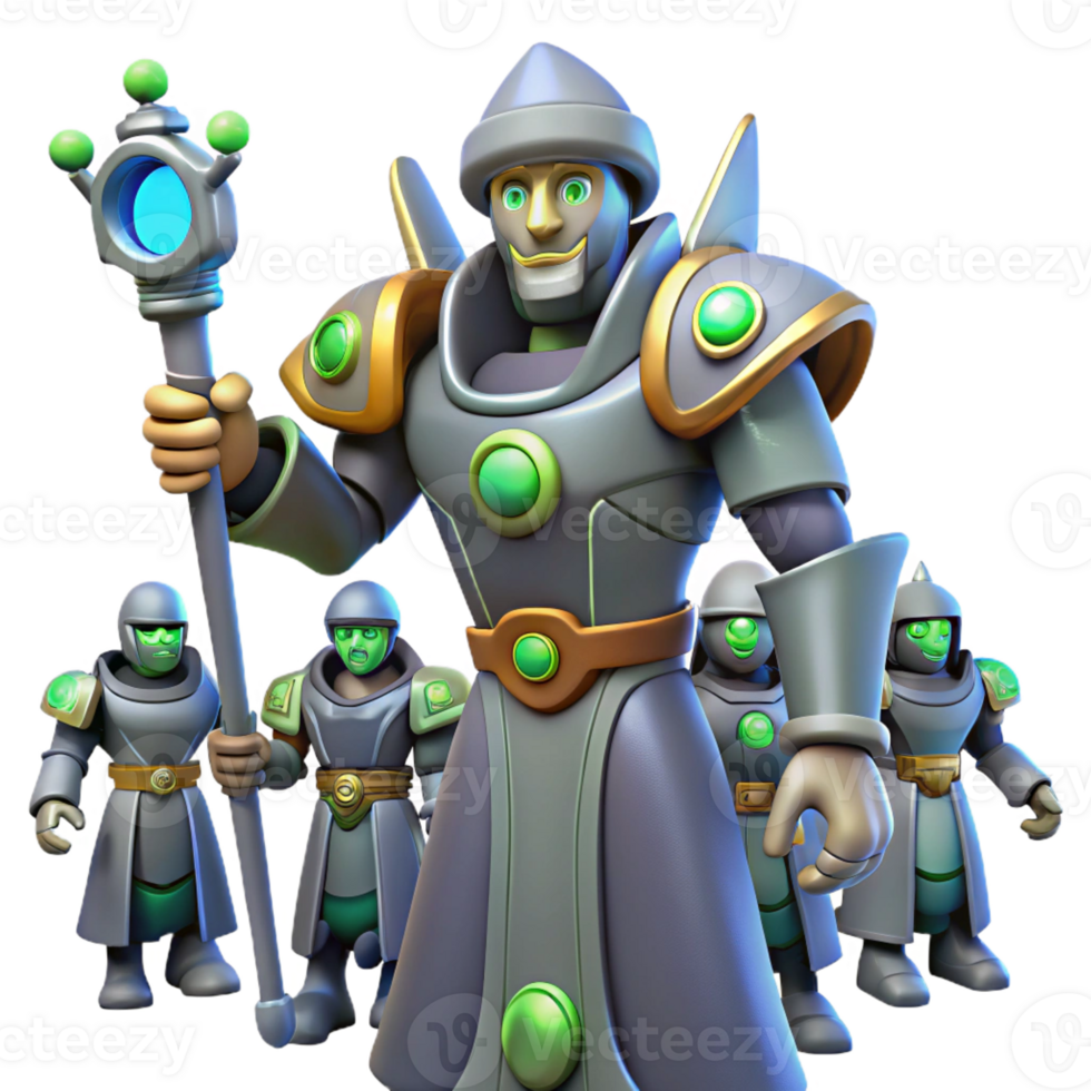 magnificent creative Fantasy 3D Render Galactic Commander and his Army exclusive png