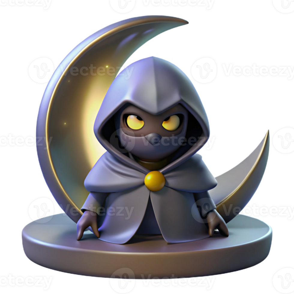 extraordinary classic 3D Render Moonlit Sorcerer Figurine detailed png