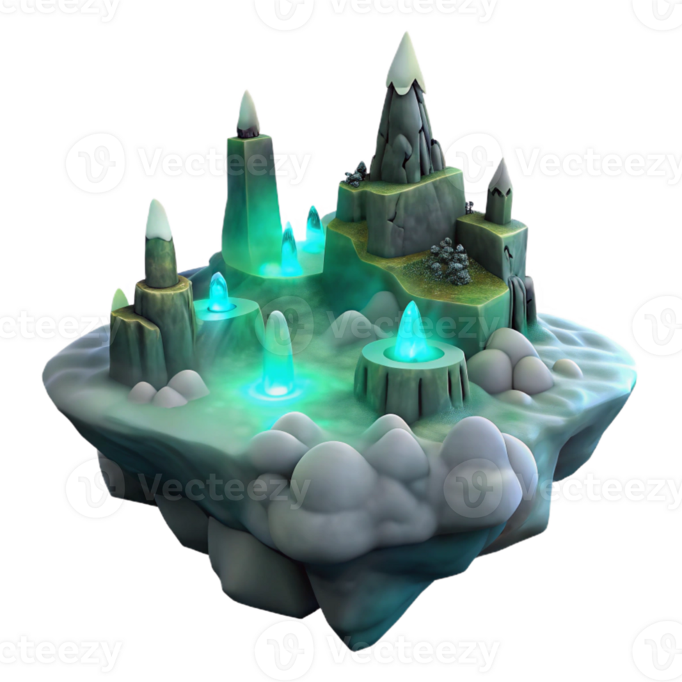 elegant contemporary Enchanted 3D Island Fantasy Game Asset exclusive png