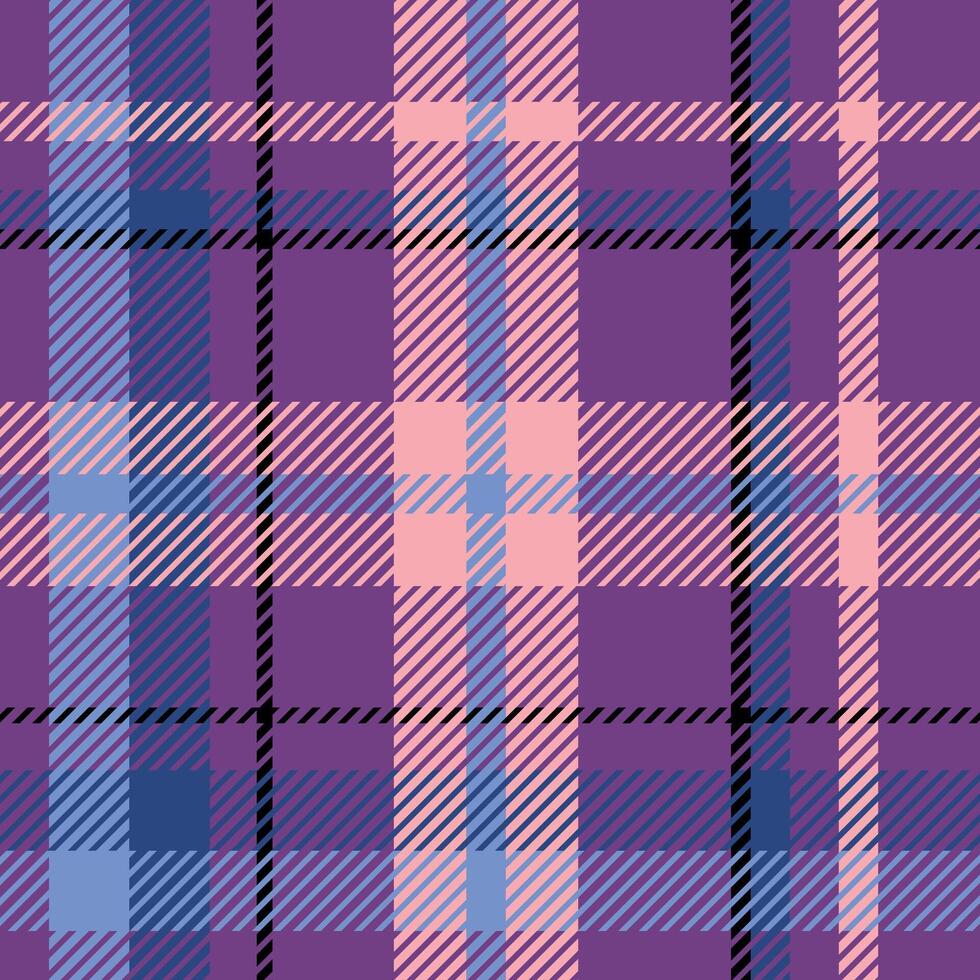 Stylish Plaid Pattern in Purple, Pink, and Blue vector