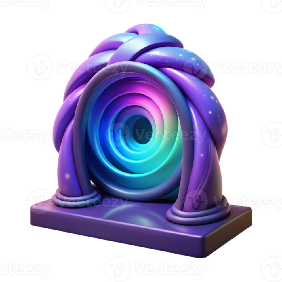 wonderful traditional Abstract 3D Render of a Swirling Portal high quality png