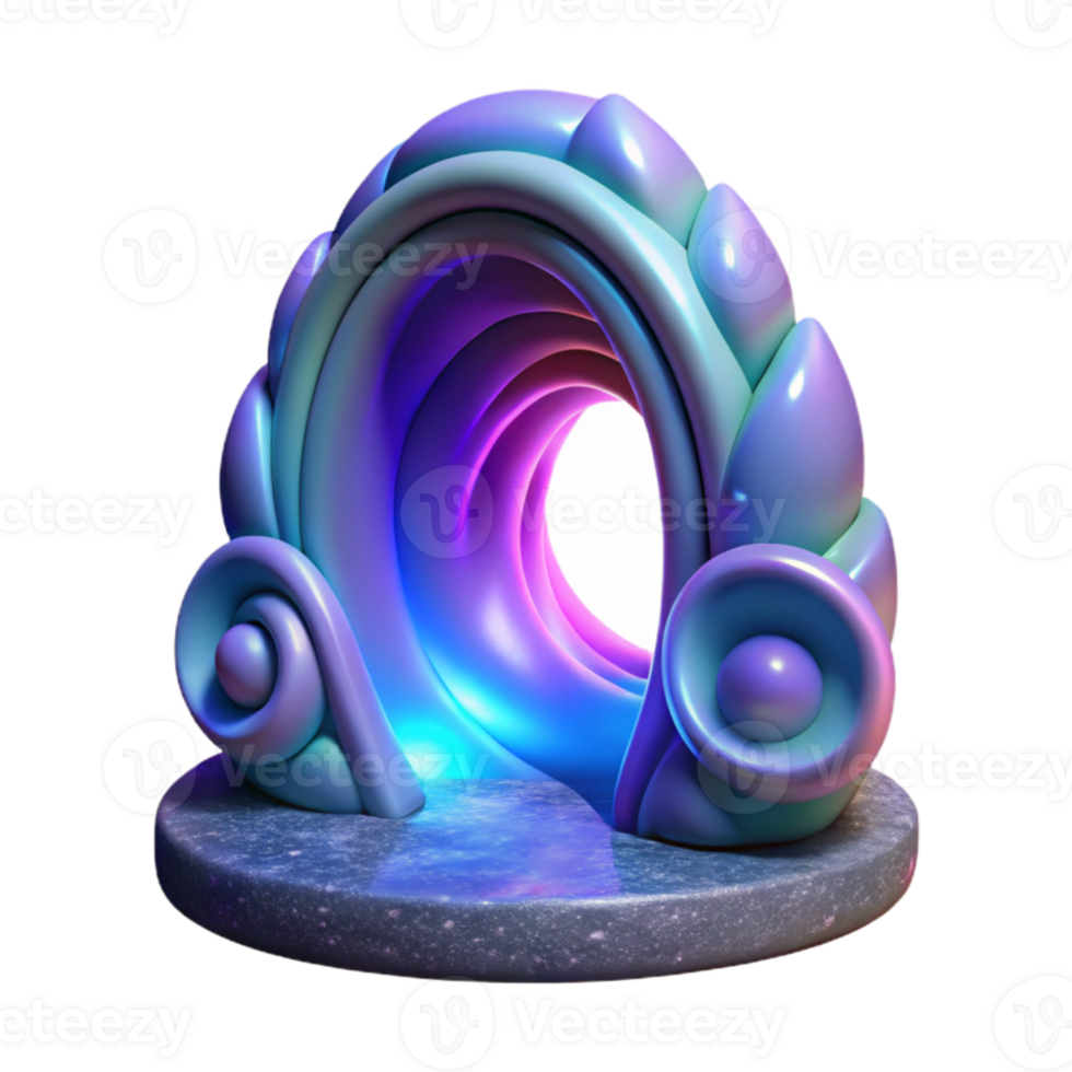 serene vintage 3D Render Abstract Portal detailed png