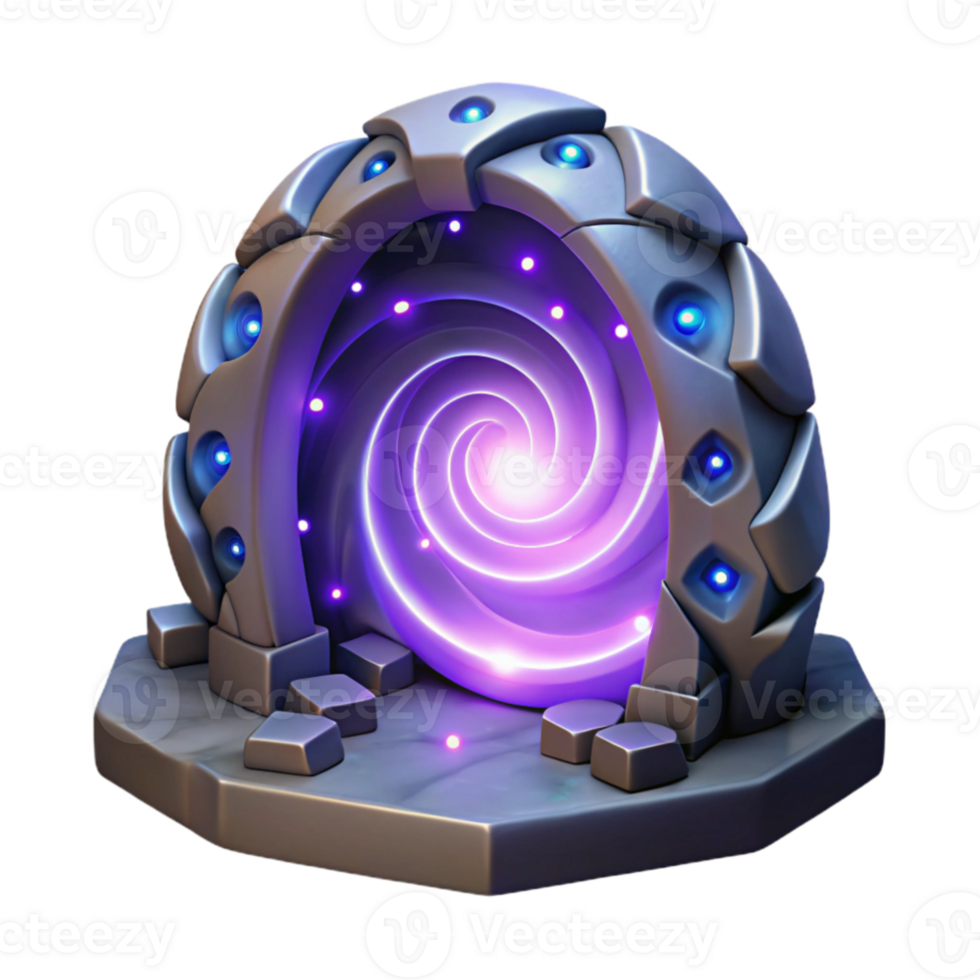 serene creative 3D Render Mystic Portal, Spiral Galaxy Gateway professional png