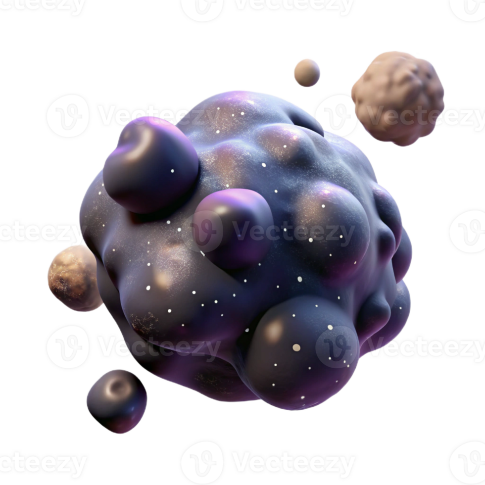 serene creative Cosmic Blob 3D Render original png
