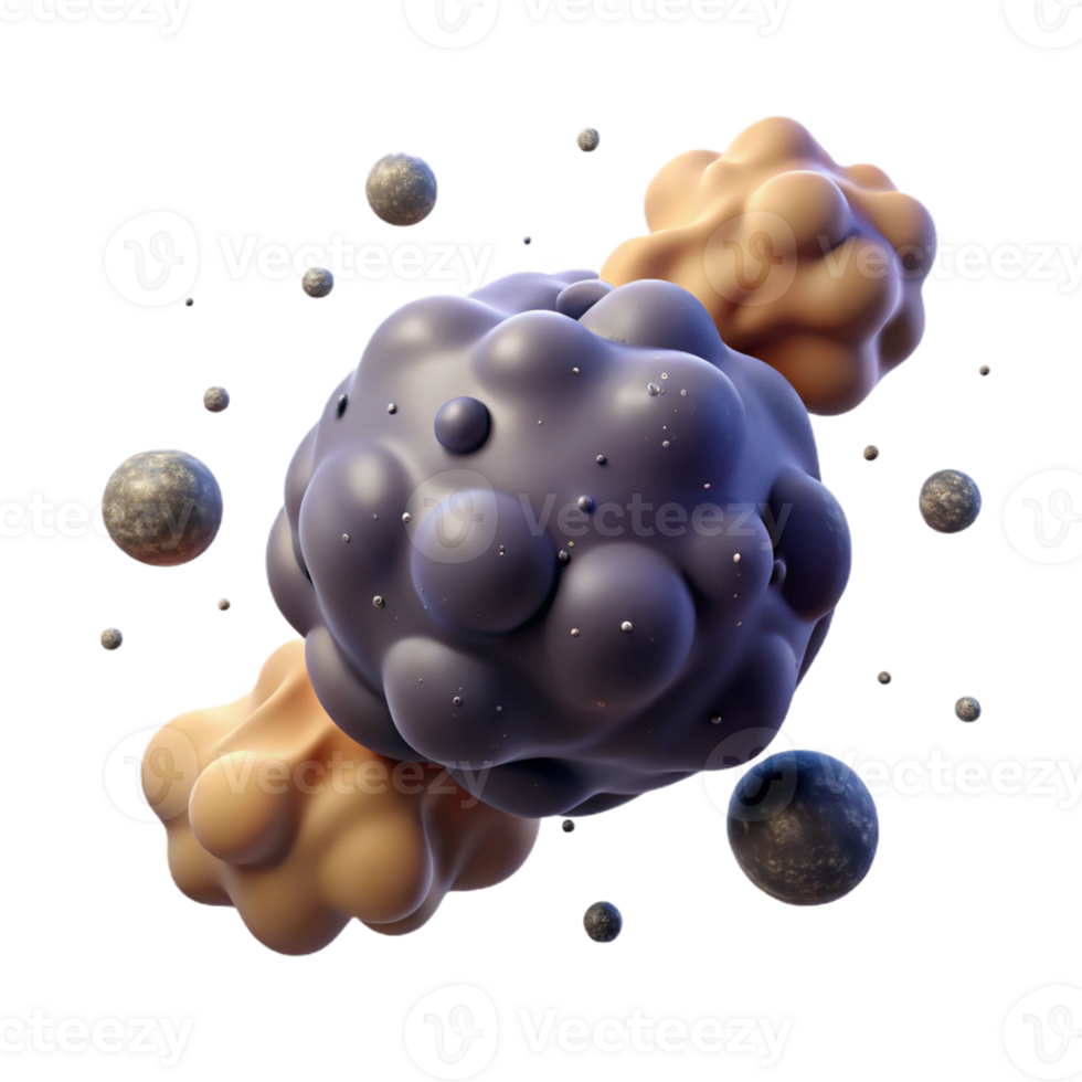 extraordinary minimalist Abstract 3D Render Molecular Cluster professional png