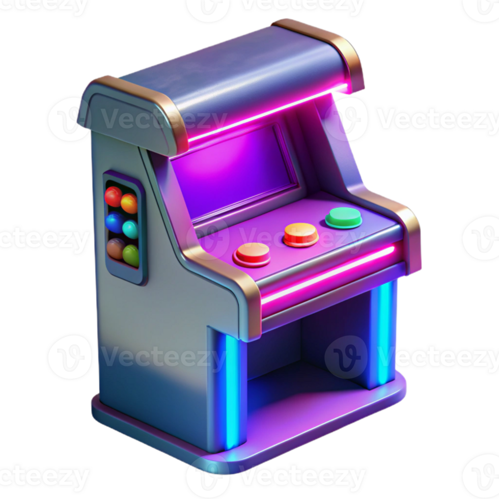 stunning artistic Retro Arcade Game 3D Render high quality png