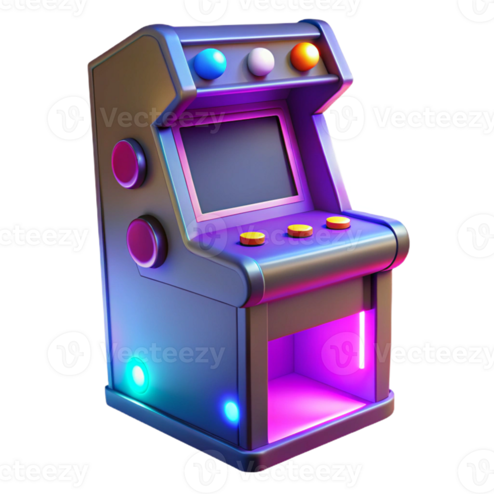 wonderful vintage Retro Arcade Game 3D Render 4K png