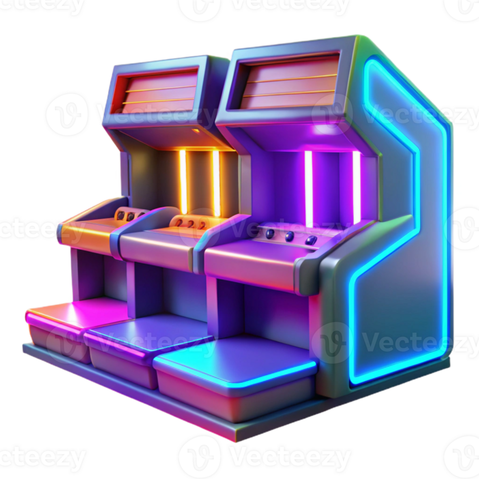 wonderful modern Retro Arcade Game Machine 3D Render exclusive png