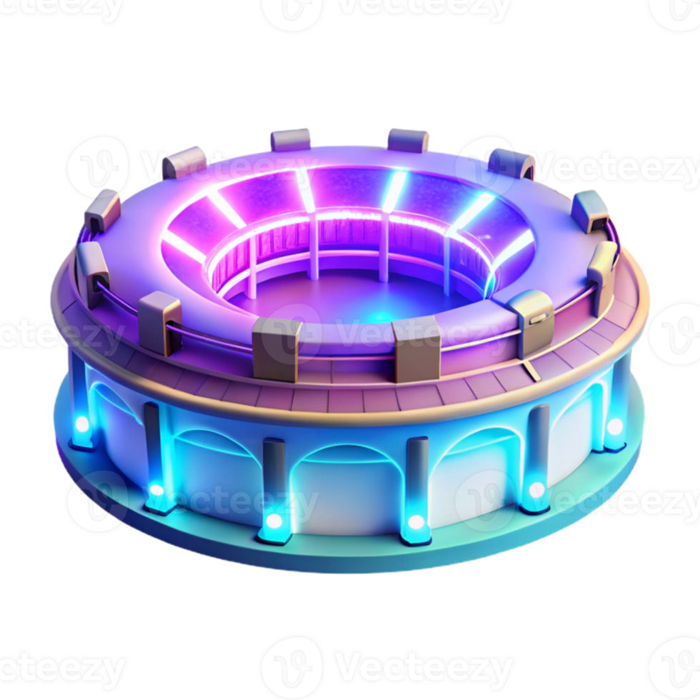 wonderful classic Neon Arena 3D Render genuine png