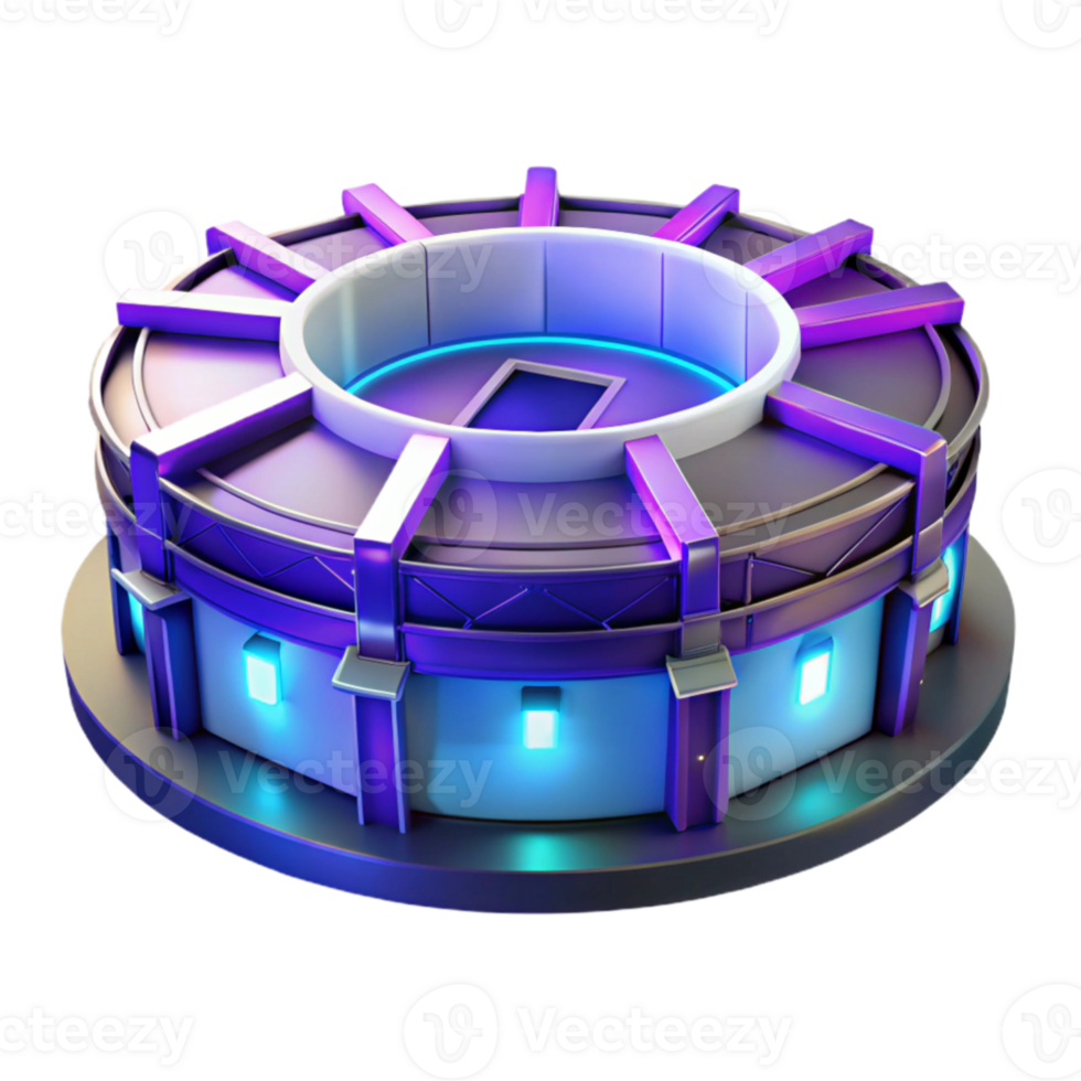 impressive traditional Futuristic Arena 3D Render authentic png