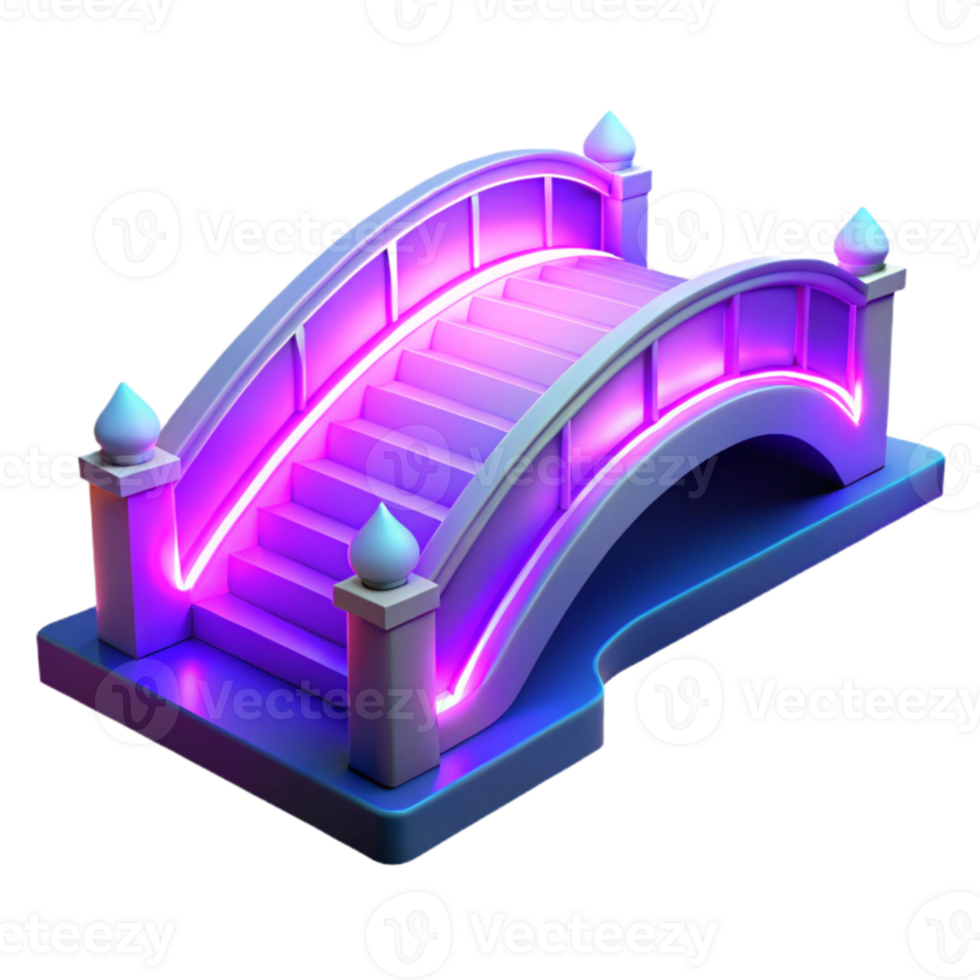 extraordinary abstract 3D Illuminated Bridge Illustration authentic png