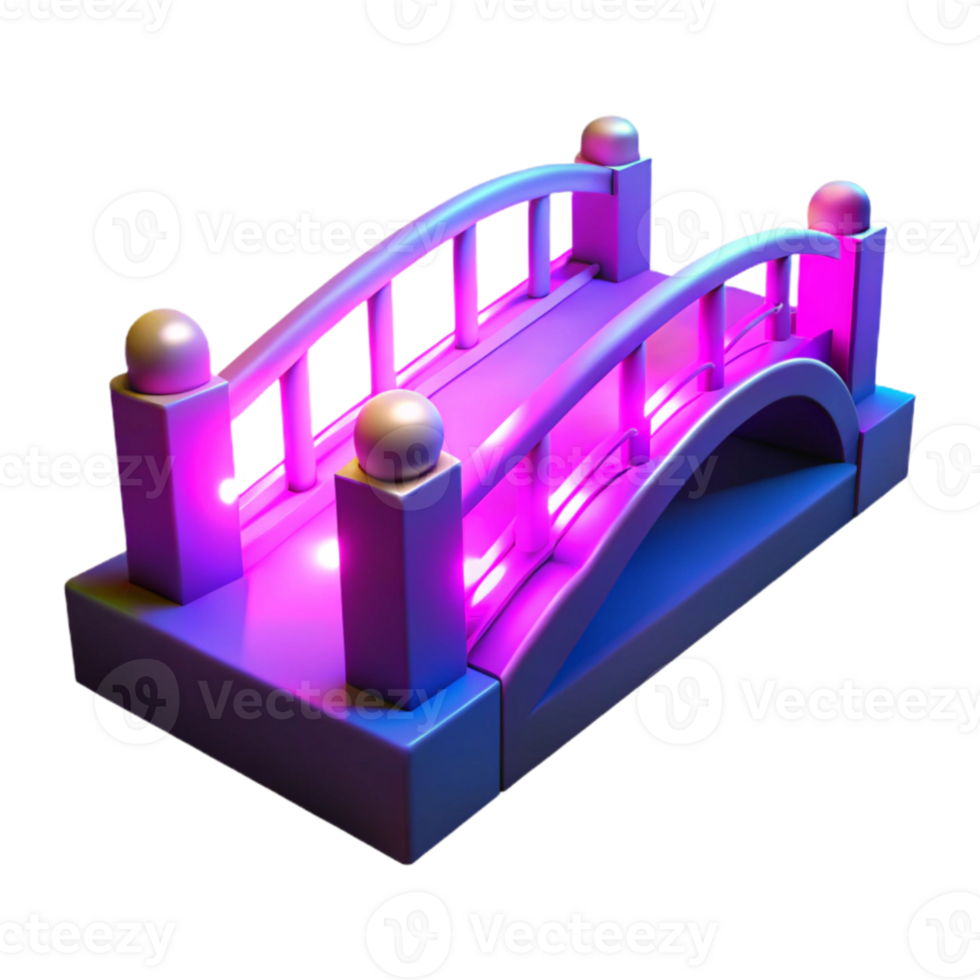 stunning minimalist Glowing Purple Bridge 3D Render genuine png