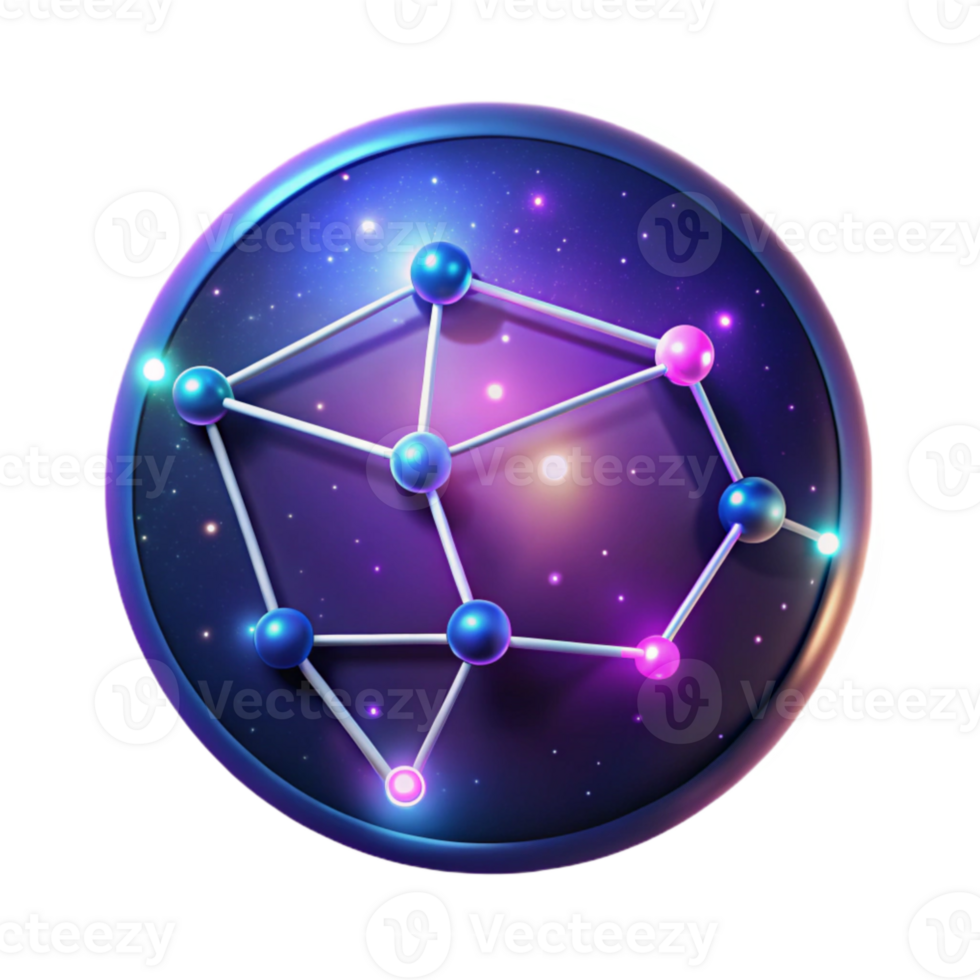 impressive modern Cosmic Network 3D Illustration original png