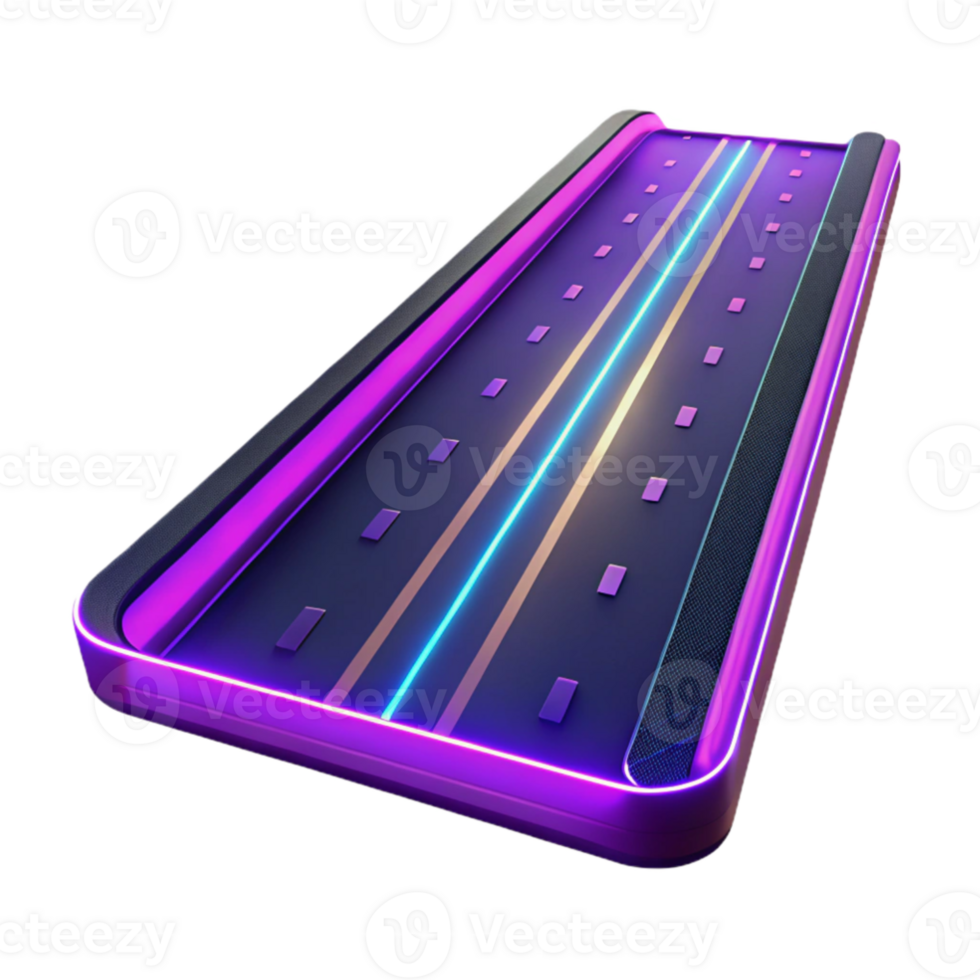 impressive rustic Neon Road 3D Render 4K png