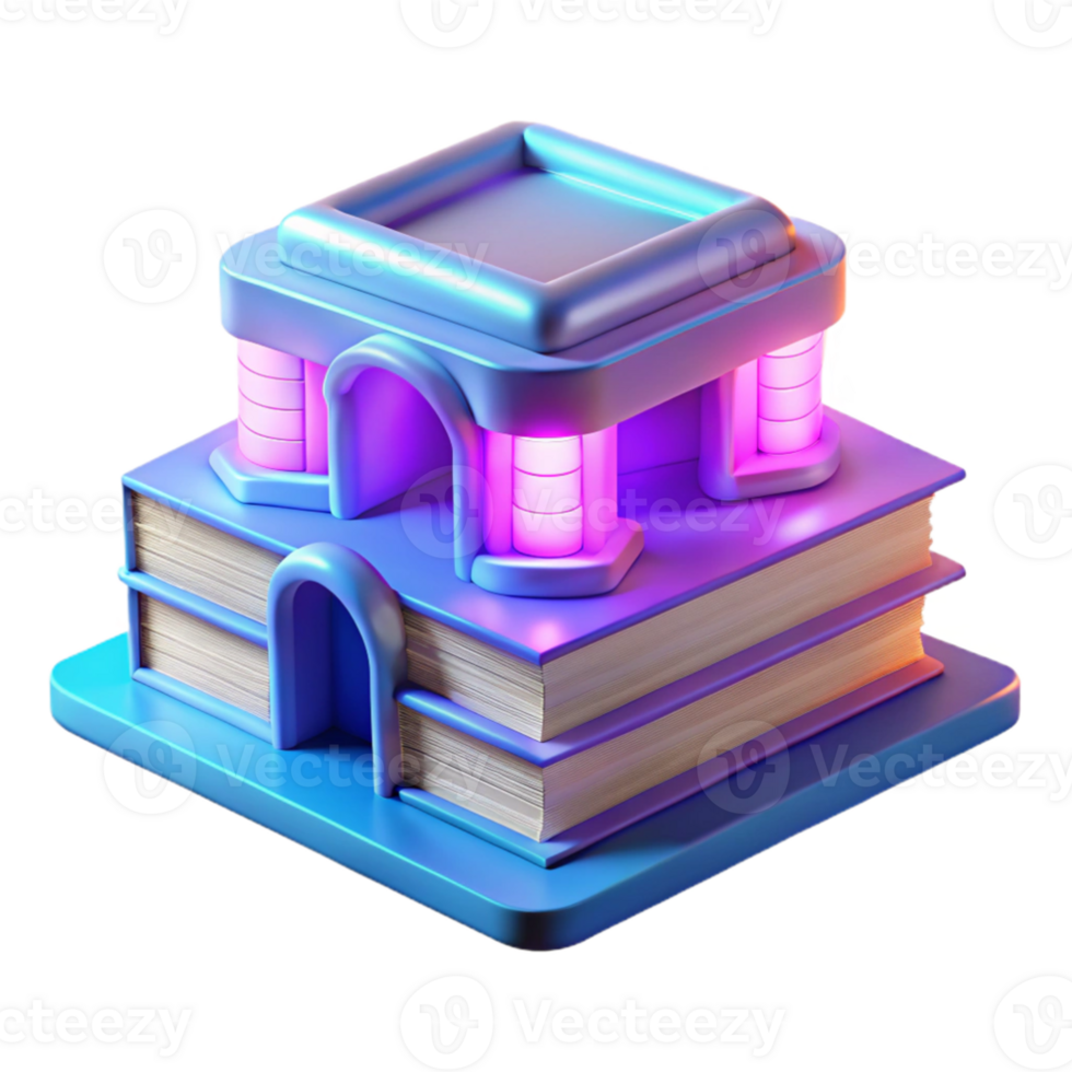 dramatic artistic 3D Render of a Book Building premium png
