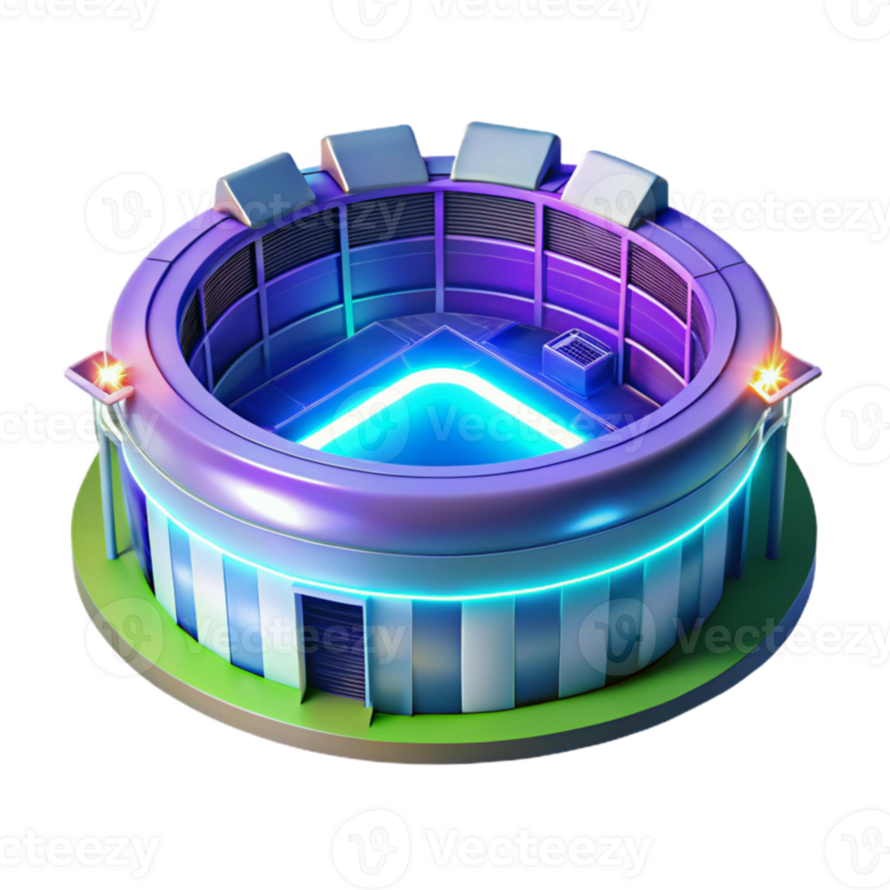 serene minimalist Futuristic Arena 3D Render premium png