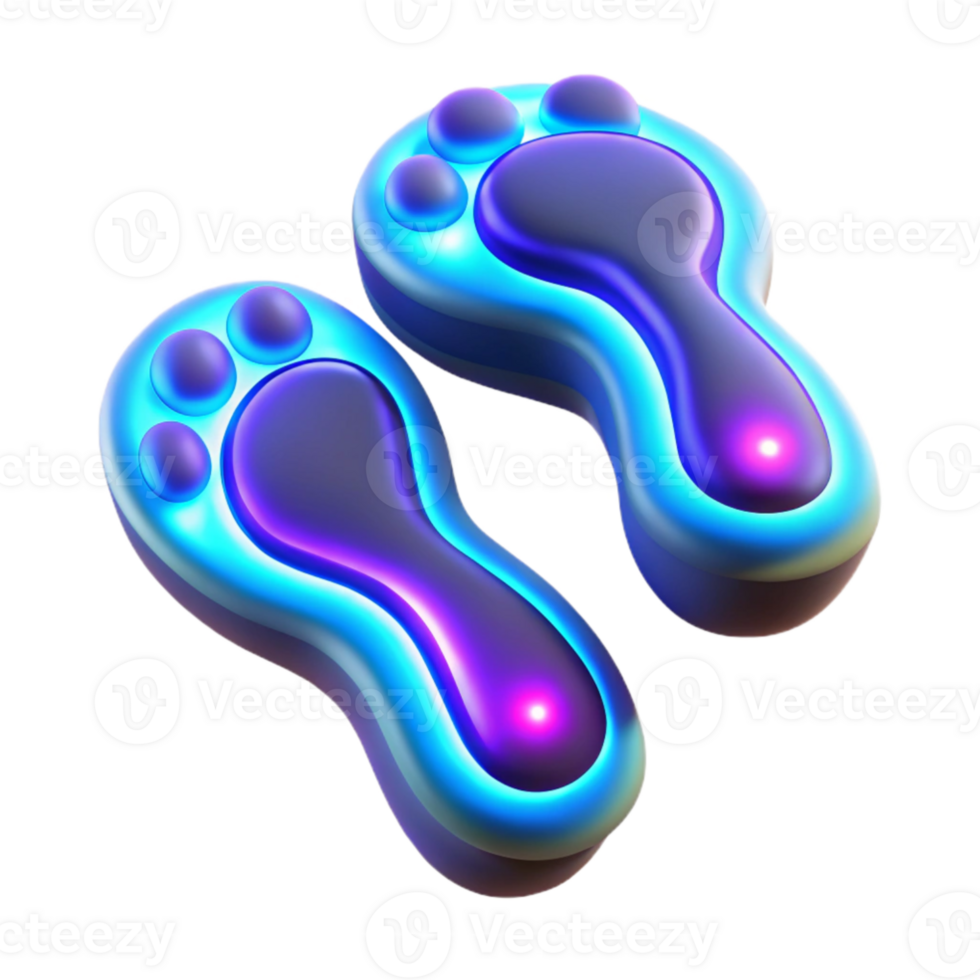 stunning modern Glowing Footprints 3D Render authentic png