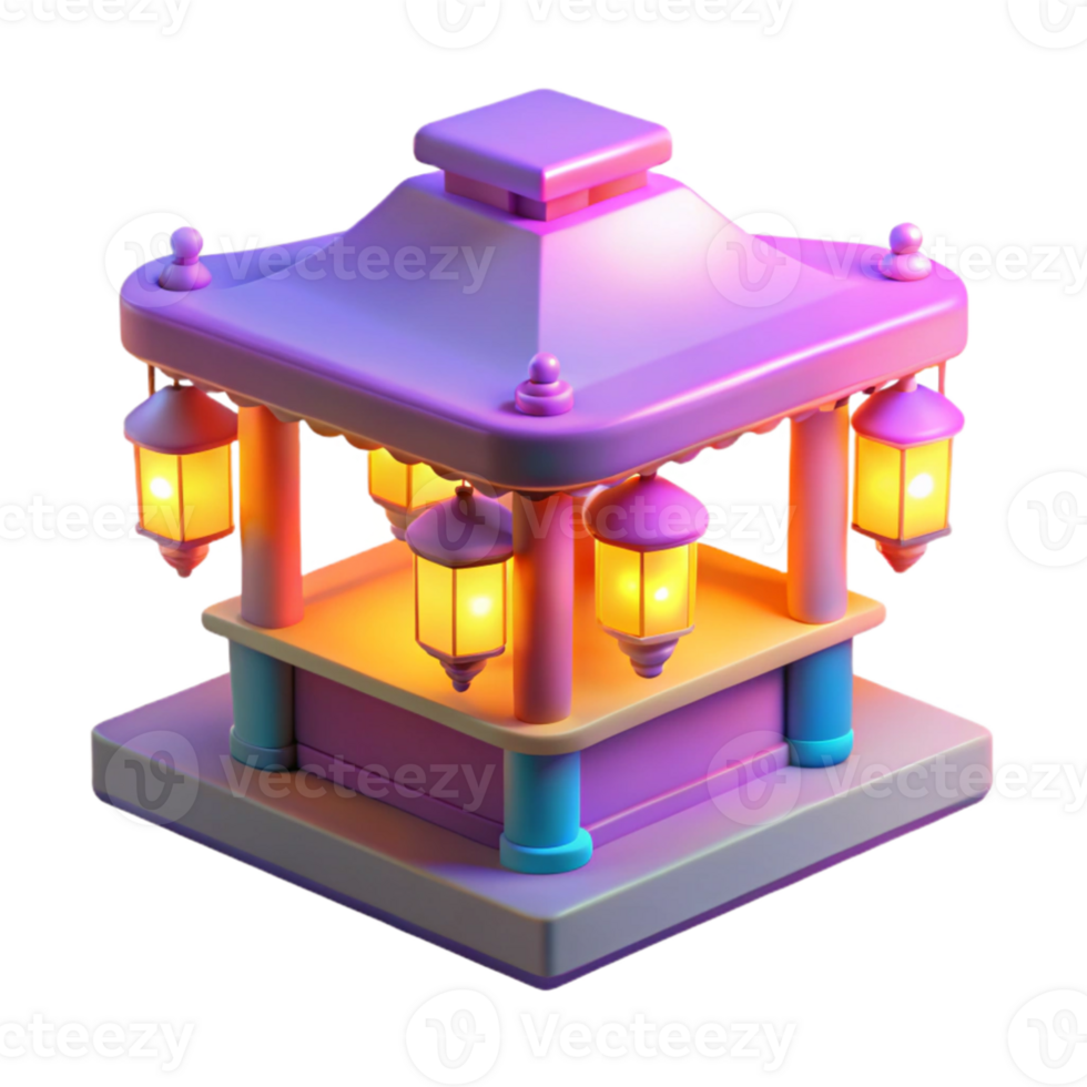 magnificent contemporary 3D Render Illuminated Pavilion high resolution png