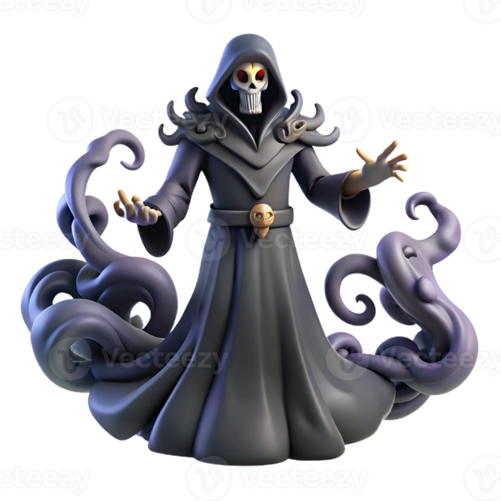 elegant rustic 3D Illustration Grim Reaper Wizard high resolution png