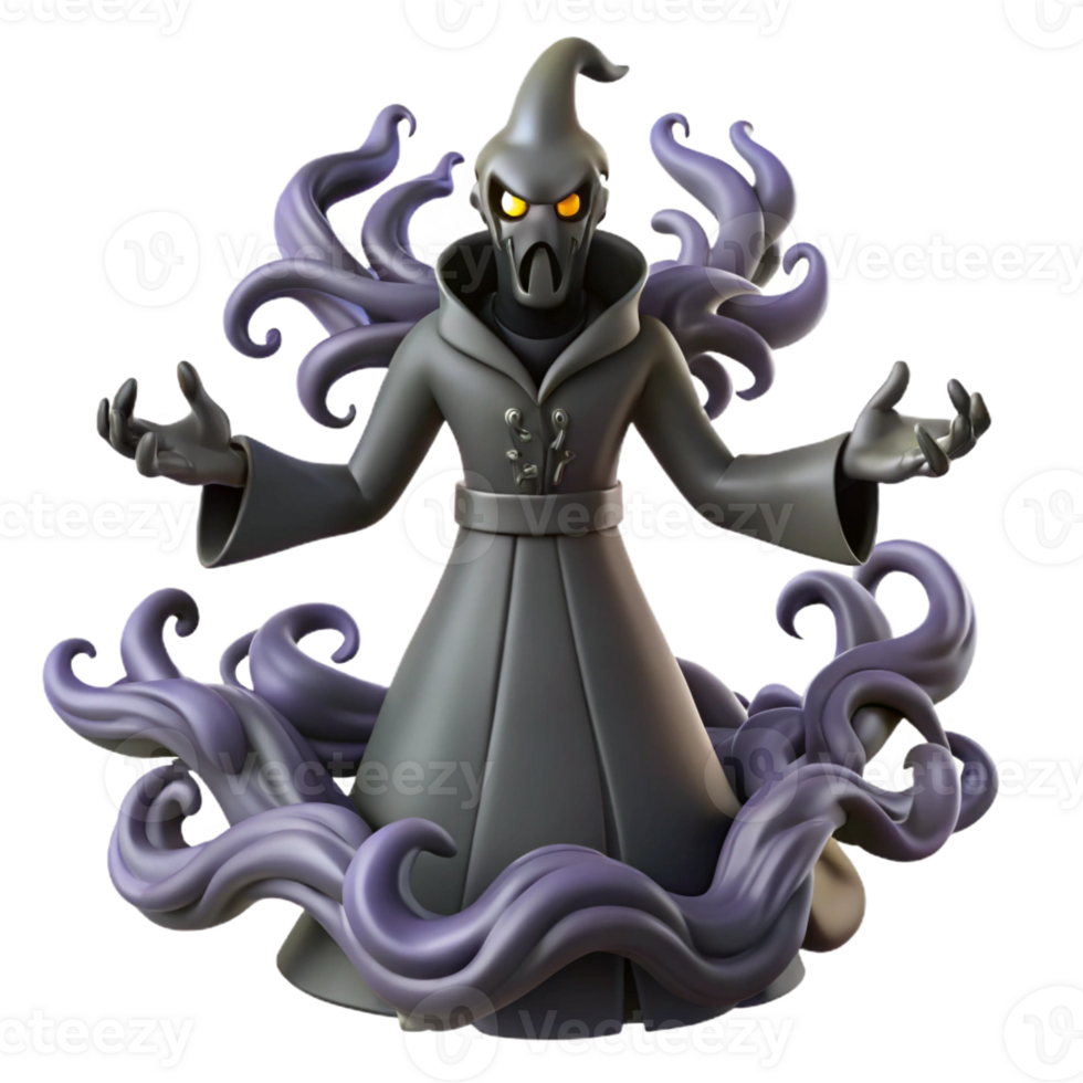 elegant creative 3D Render Spooky Ghost Figure Illustration professional png