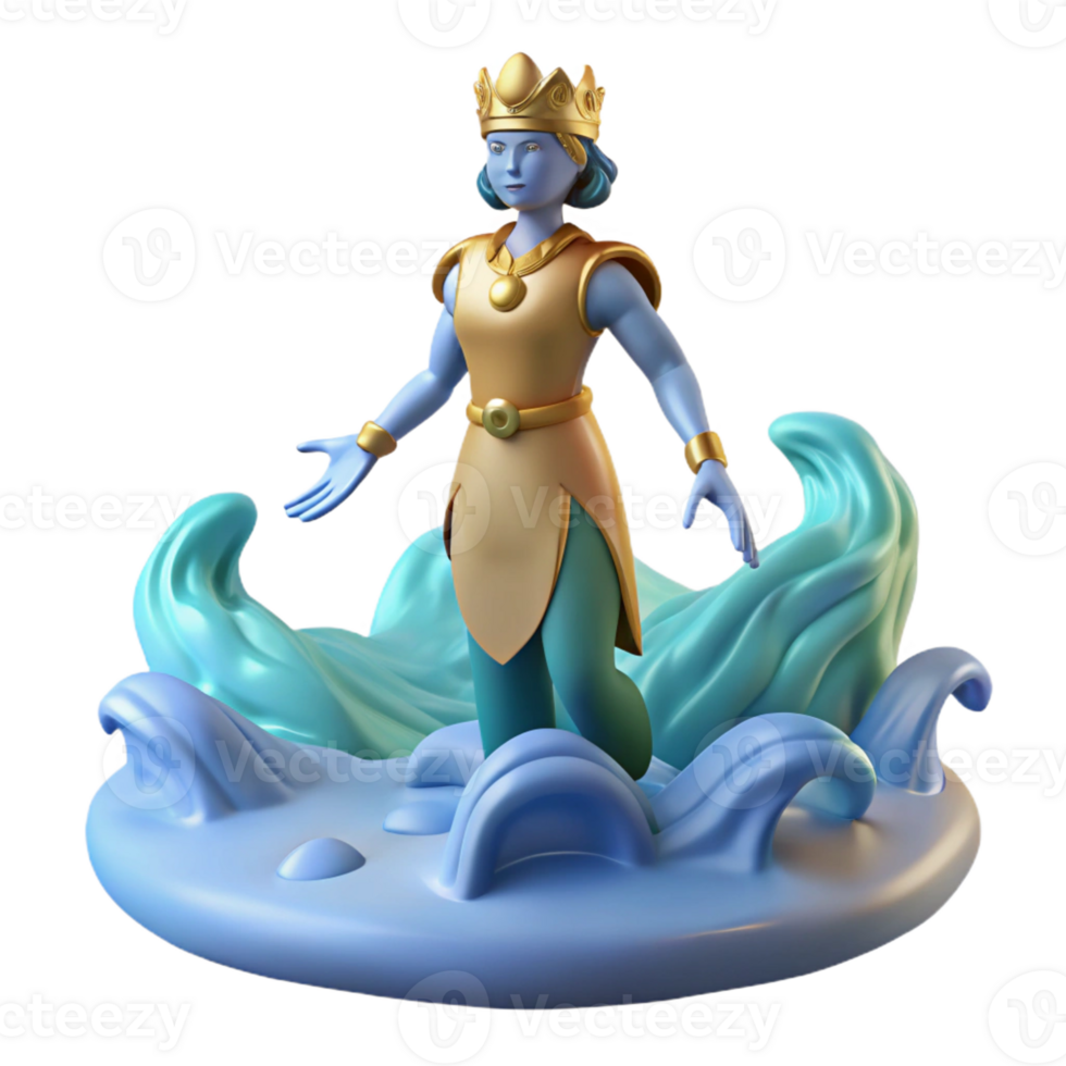 magnificent creative 3D Render Queen Water Fantasy detailed png