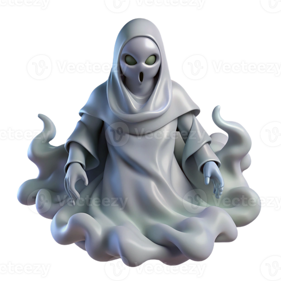 magnificent minimalist 3D Render Ghost Illustration high resolution png