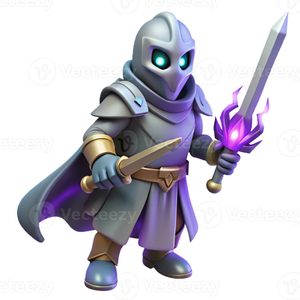 vibrant artistic 3D Illustration Fantasy Knight authentic png