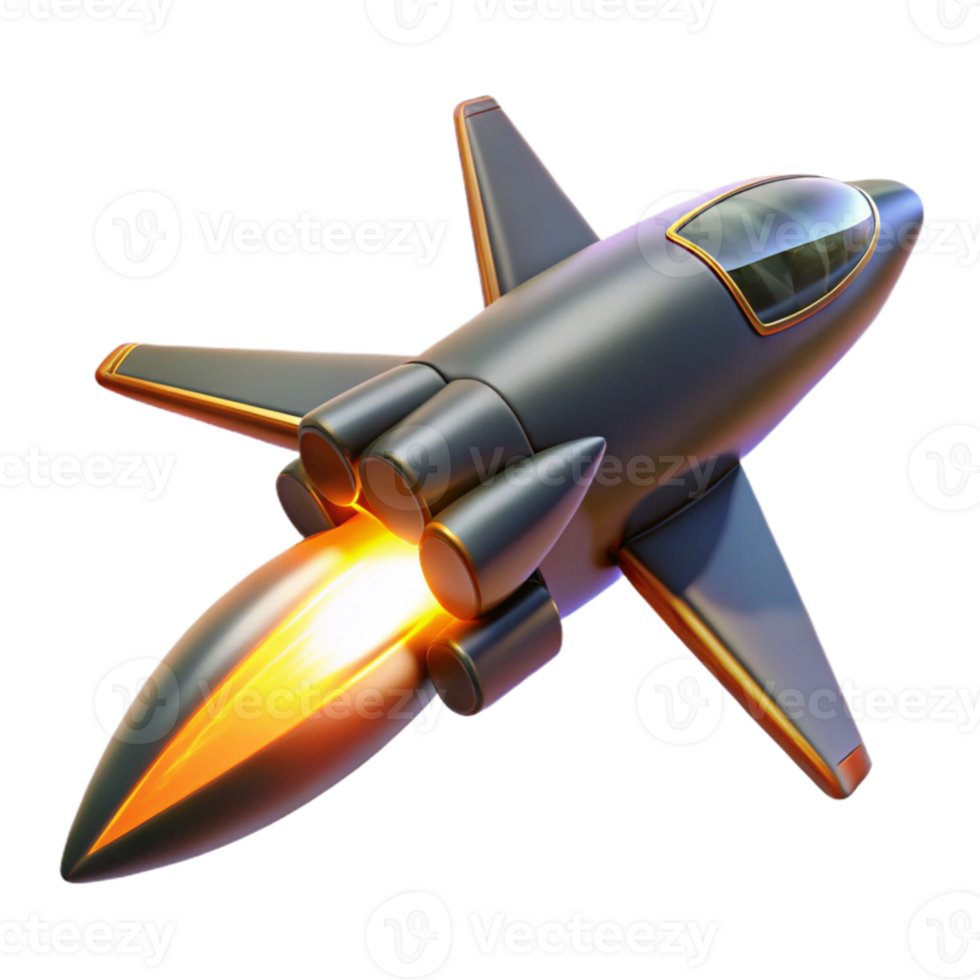 magnificent minimalist Futuristic Spaceship 3D Render high quality png