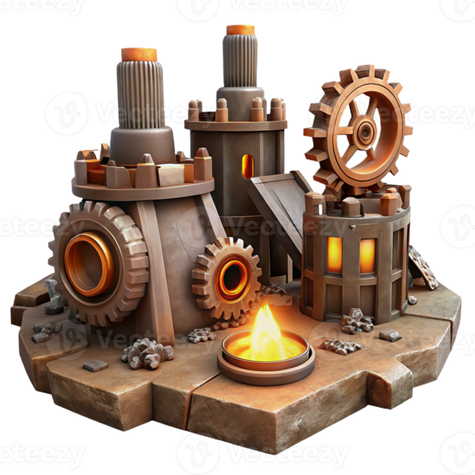 elegant artistic Steampunk Fantasy 3D Render detailed png