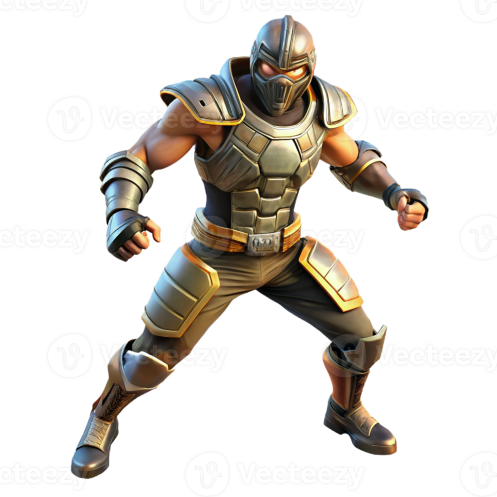 beautiful modern 3D Render Armored Warrior Illustration original png