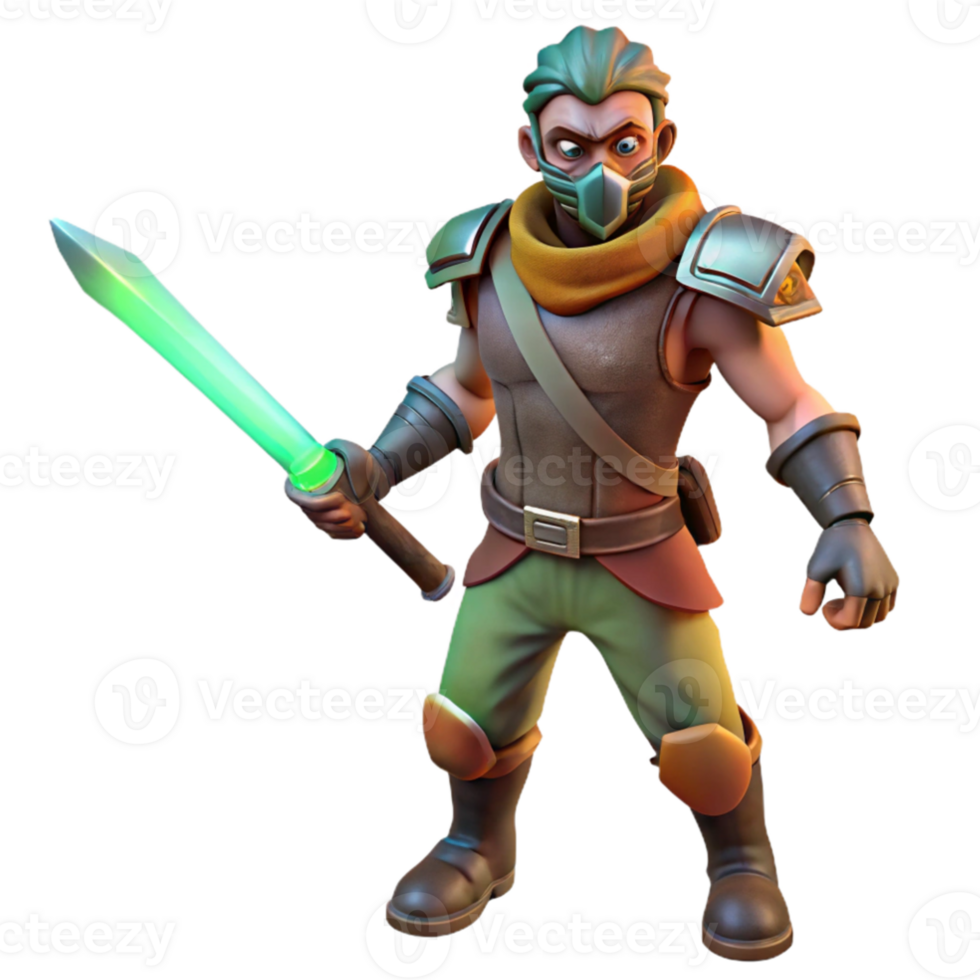 wonderful creative Stylized 3D Warrior Render authentic png