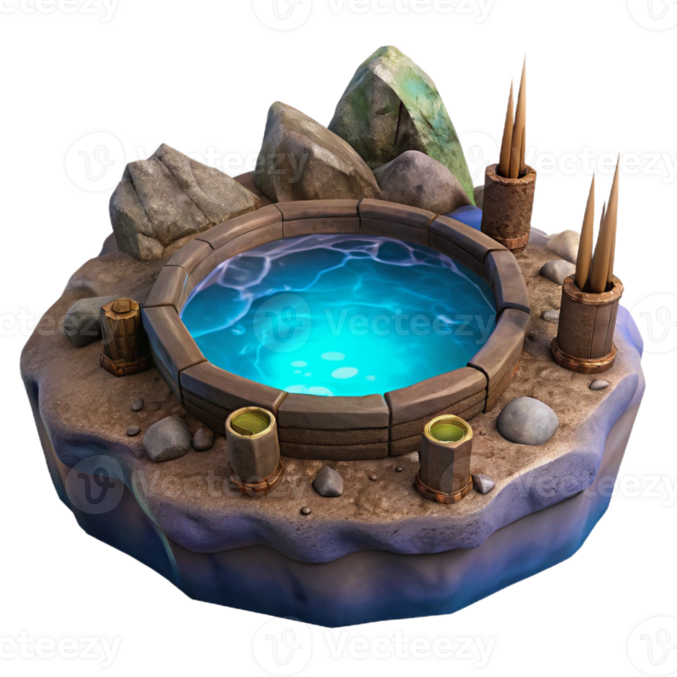 elegant creative Enchanted Pool 3D Render professional png