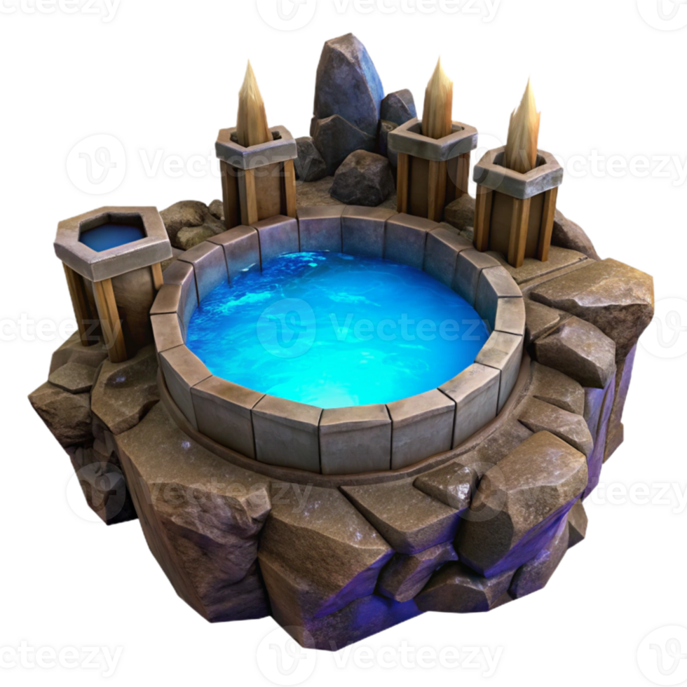 elegant traditional Fantasy Pool 3D Model 4K png