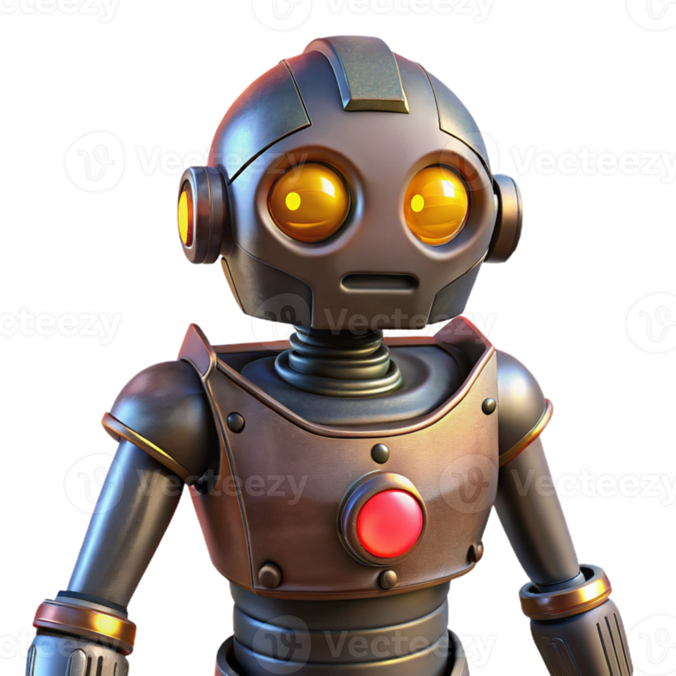 impressive classic 3D Render of a Retro Robot 4K png
