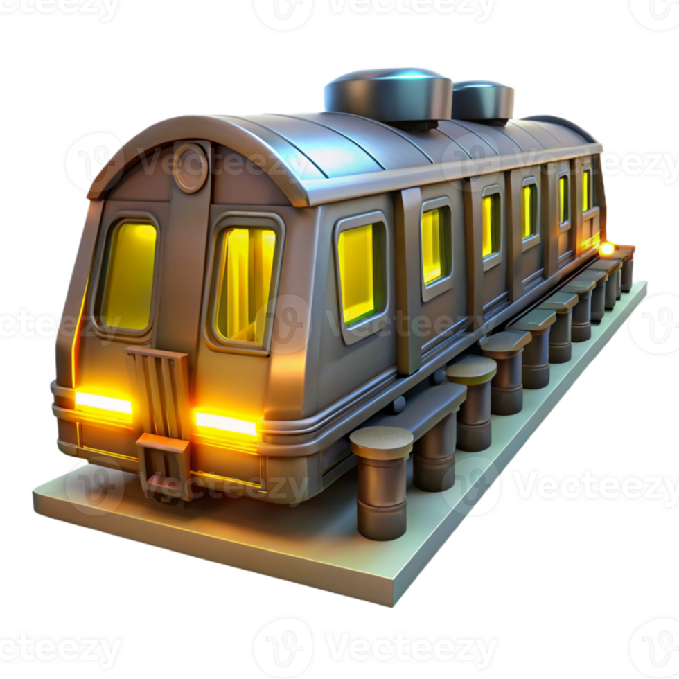 serene creative 3D Render Futuristic Train Illustration genuine png