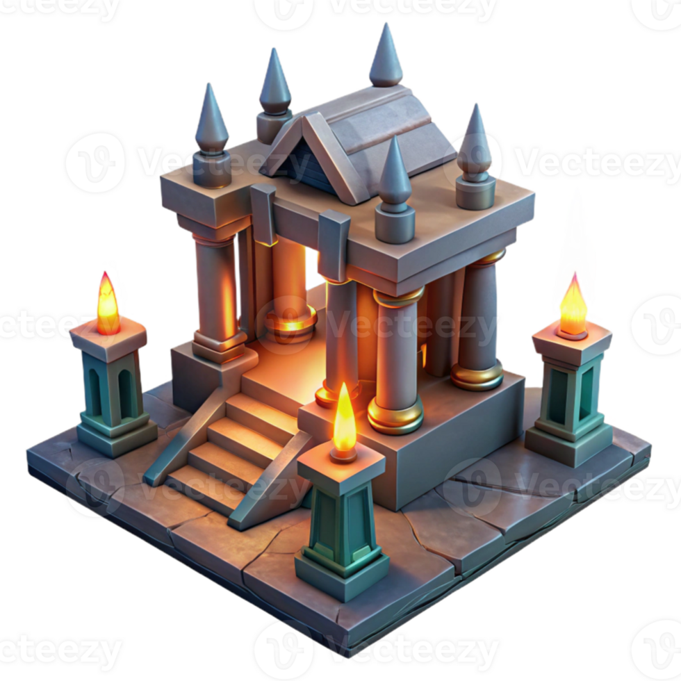 wonderful rustic Ancient Temple 3D Model professional png