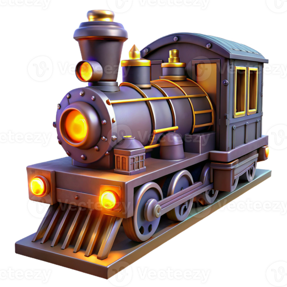 stunning modern Vintage Steam Train 3D Render 4K png