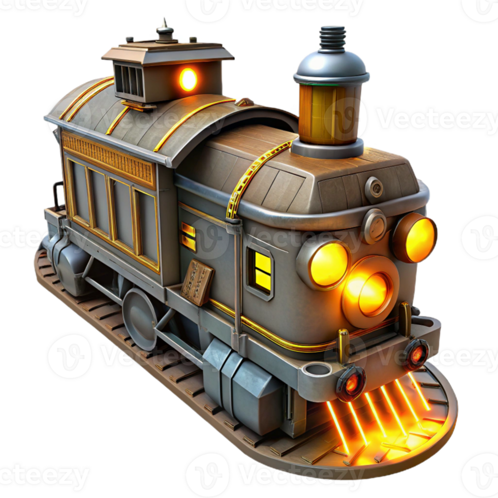 stunning modern 3D Model Retro Steam Train Illustration original png