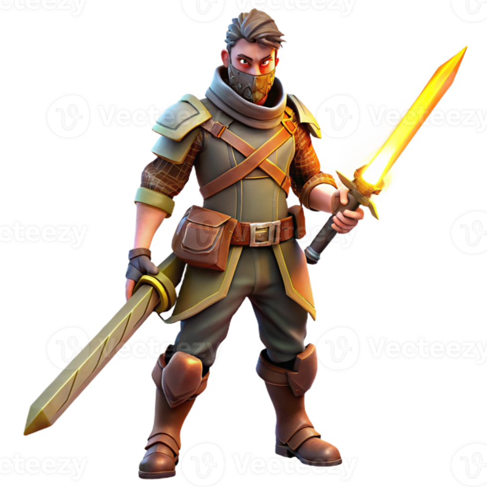 vibrant artistic Fantasy Warrior 3D Render authentic png