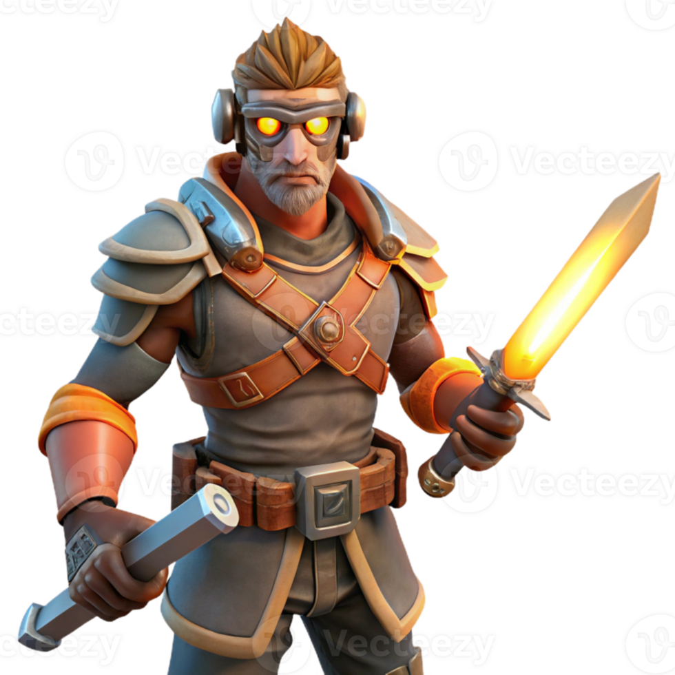 beautiful modern 3D Render of Futuristic Warrior original png