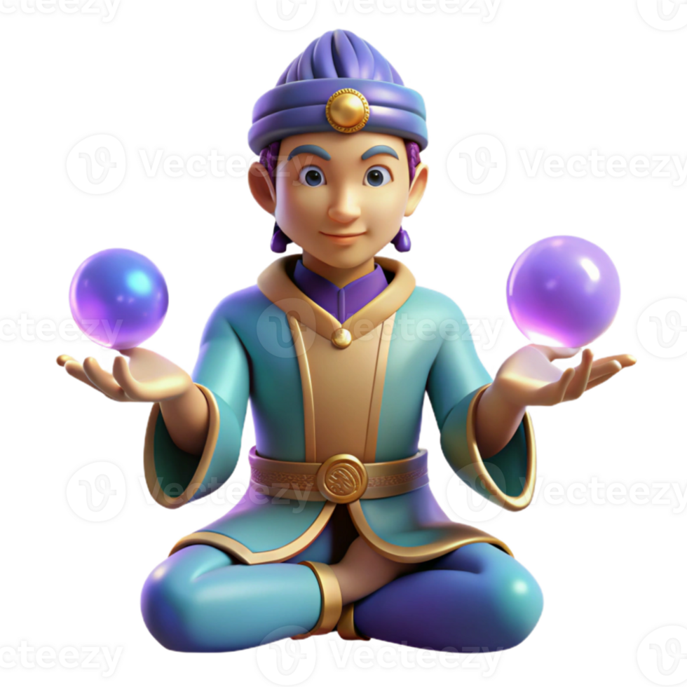 dramatic artistic 3D Render Mystic Mage authentic png