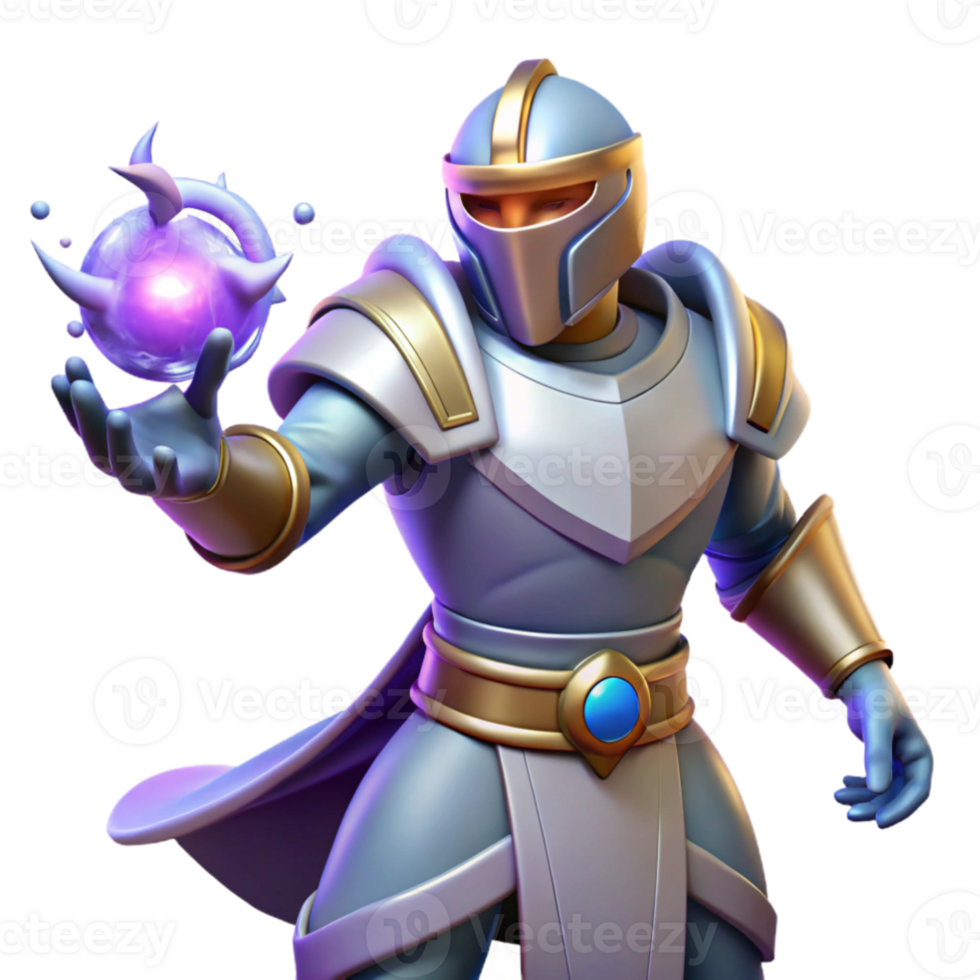 impressive traditional 3D Render Knight Magic Fantasy Illustration high quality png