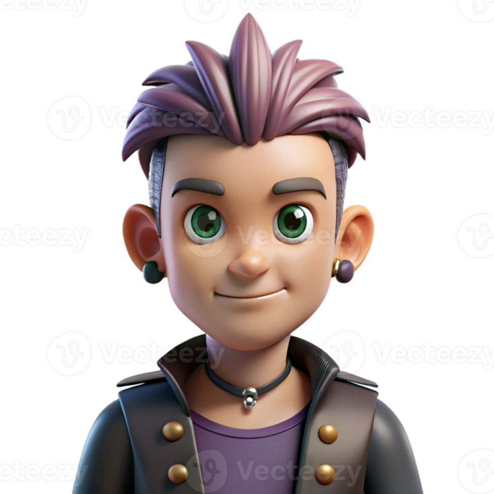 impressive rustic 3D Cartoon Boy Render, Stylish Teen Avatar authentic png