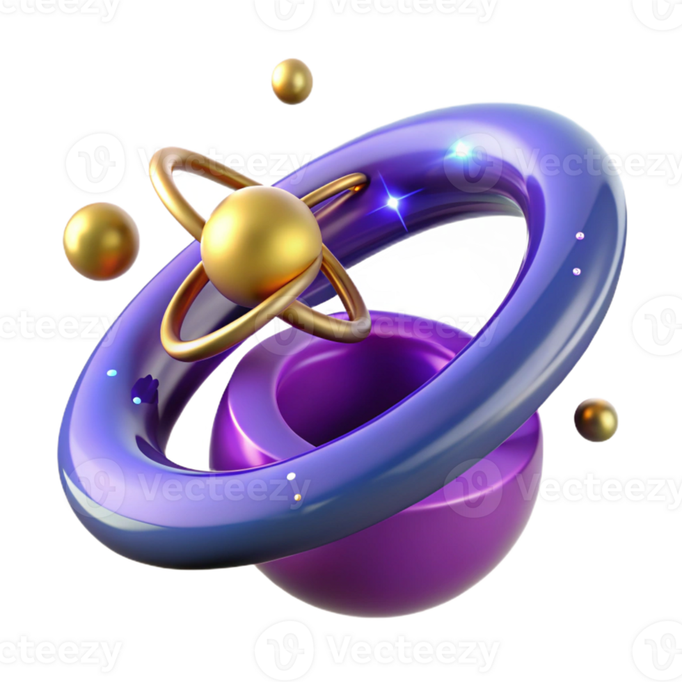 serene modern Abstract 3D Render of Orbiting Spheres high resolution png