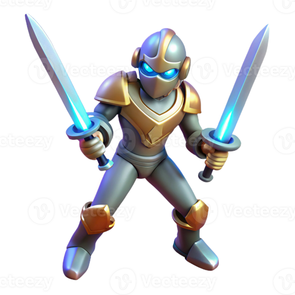 vibrant abstract 3D Render of a Fantasy Knight genuine png