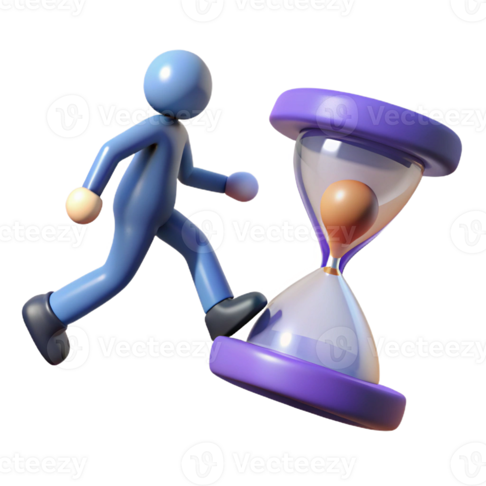 dramatic modern 3D Illustration Time Running Out 4K png